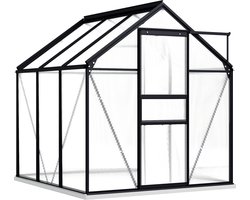 vidaXL - Tuinkas - 2,47 - m³ - aluminium - antracietkleurig