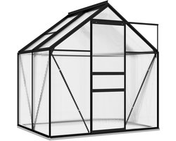 vidaXL Tuinkas 2,47 m³ aluminium antracietkleurig - Kas - Kassen - Broeikas - Broeikassen