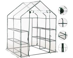 vidaXL - Tuinkas - met - 8 - schappen - 143x143x195 - cm