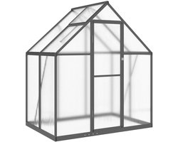 vidaXL Tuinkas met basisframe 169x114x195 cm aluminium antracietkleur - Tuinkas - Tuinkassen - Kas - Kweekkas