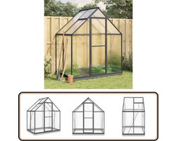 vidaXL - Tuinkas - met - basisframe - 169x114x202 - cm - aluminium - antracietkleur