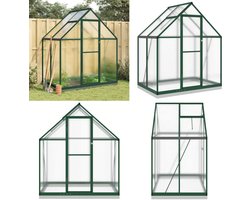 vidaXL - Tuinkas - met - basisframe - 169x114x202 - cm - aluminium - groen
