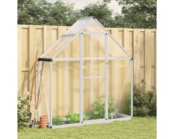 vidaXL - Tuinkas - met - basisframe - 169x58x195 - cm - aluminium - zilverkleurig