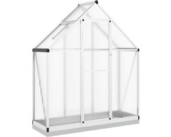 vidaXL - Tuinkas - met - basisframe - 169x58x202 - cm - aluminium - zilverkleurig