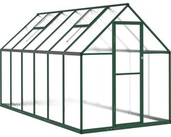 vidaXL - Tuinkas - met - basisframe - 334x169x195 - cm - aluminium - groen
