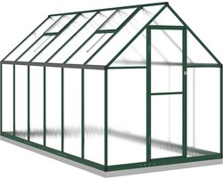 vidaXL - Tuinkas - met - basisframe - 334x169x202 - cm - aluminium - groen