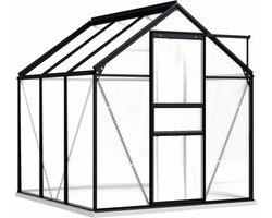 vidaXL - Tuinkas - met - basisframe - 3,61 - m³ - aluminium - antracietkleurig