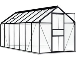 vidaXL - Tuinkas - met - basisframe - 8,17 - m³ - aluminium - antracietkleurig