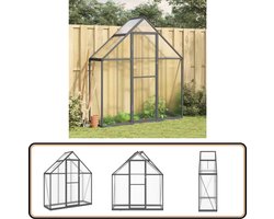 vidaXL Tuinkas met basisframe antraciet 169x58x195cm Tuinkas - Greenhouse - Aluminium Serre - Polycarbonaat Serre - Plantenkwekerij