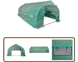 vidaXL Tuinkas walk-in polytunnel 18m² groen Serre - Polytunnel - Tuinkas - Groene Vinger - Hobbytuinieren