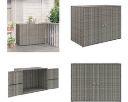 vidaXL Tuinkast 100x55,5x80 cm poly rattan grijs - Tuinkast - Tuinkasten - Buitenkast - Tuinbox
