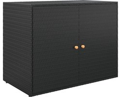 vidaXL - Tuinkast - 100x55,5x80 - cm - poly - rattan - zwart