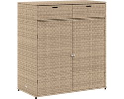 vidaXL - Tuinkast - 105x55x113 - cm - poly - rattan - beige