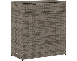 vidaXL - Tuinkast - 105x55x113 - cm - poly - rattan - grijs