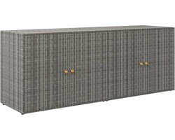 vidaXL - Tuinkast - 198x55,5x80 - cm - poly - rattan - grijs