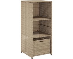 vidaXL - Tuinkast - 50x55x115 - cm - poly - rattan - beige