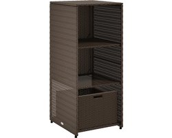 vidaXL - Tuinkast - 50x55x115 - cm - poly - rattan - bruin