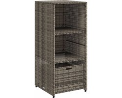 vidaXL - Tuinkast - 50x55x115 - cm - poly - rattan - grijs