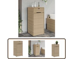 vidaXL Tuinkast 55x55x111 cm beige poly rattan Tuinopbergkast - Tuinkast - Buitenschrank - Opberger - Ratan Kast