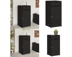vidaXL Tuinkast 55x55x111 cm poly rattan zwart - Tuinkast - Tuinkasten - Tuin Kast - Kast Tuin