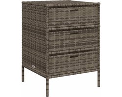 vidaXL - Tuinkast - 55x59x80 - cm - poly - rattan - grijs