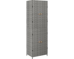 vidaXL - Tuinkast - 59x40x180 - cm - poly - rattan - grijs