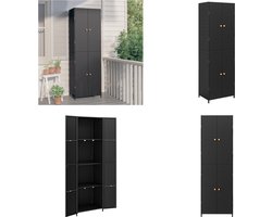 vidaXL Tuinkast 59x40x180 cm poly rattan zwart - Tuinkast - Tuinkasten - Buitenkast - Tuinbox