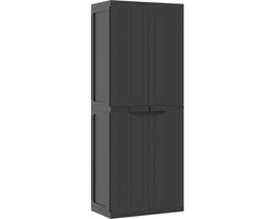 vidaXL - Tuinkast - 65x37x165 - cm - polypropeen - zwart