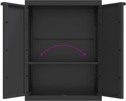 vidaXL - Tuinkast - 65x37x85 - cm - polypropeen - zwart