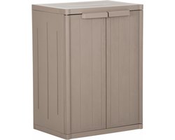 vidaXL - Tuinkast - 65x45x88 - cm - polypropyleen - hout-look - bruin