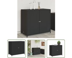 vidaXL Tuinkast 83x45x76 cm poly rattan zwart Tuinopbergkast - Buitenschrank - Opslagkasten - Garden Storage - Outdoor Furniture