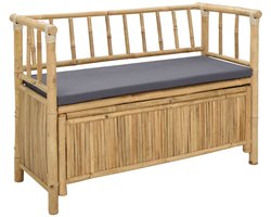 vidaXL - Tuinkast - Bank - 110 - x - 47 - x - 80 - cm - Bamboe - Naturel - Rechthoekig