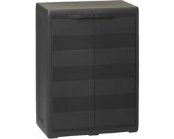 vidaXL - Tuinkast - met - 1 - schap - zwart