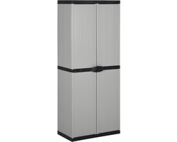 vidaXL - Tuinkast - met - 3 - schappen - 68x40x168 - cm - grijs - en - zwart