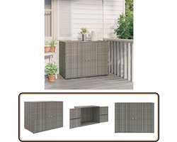 vidaXL Tuinkast - Poly Rattan - Grijs - 100x55,5x80 cm Tuinkast - Buitenkast - Opslagoplossing - Tuinmeubilair - Poly Rattan