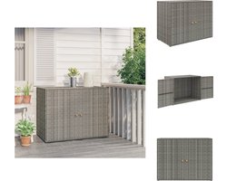 vidaXL Tuinkast - Tuinkasten - Buitenkast - Tuinbox - Tuinkast 100x55,5x80 cm poly rattan grijs