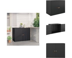 vidaXL Tuinkast - Tuinkasten - Buitenkast - Tuinbox - Tuinkast 100x55,5x80 cm poly rattan zwart