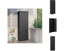 vidaXL Tuinkast - Tuinkasten - Buitenkast - Tuinbox - Tuinkast 59x40x180 cm poly rattan zwart