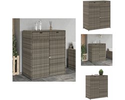 vidaXL Tuinkast - Tuinkasten - Tuin Kast - Kast Tuin - Tuinkast 105x55x113 cm poly rattan grijs