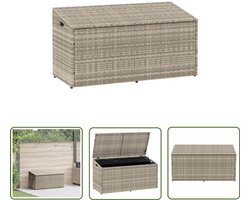 vidaXL Tuinkast - Tuinopslag - Tuinbox 110x50x58 cm poly rattan lichtgrijs - Opslagbox - Buitentoilet - Rotan Kast