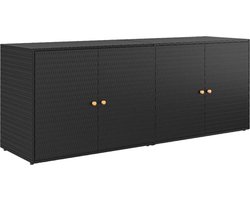vidaXL - Tuinkast - Zwart - 198x55,5x80 - cm - Poly - Rattan