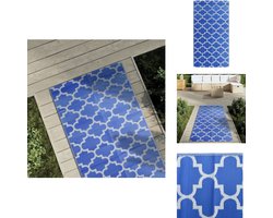 vidaXL Tuinkleed - Tuinkleden - Terraskleed - Buitenkleed - Buitenkleed ARAKIL 80x150 cm polypropeen blauw