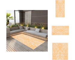 vidaXL Tuinkleed - Tuinkleden - Terraskleed - Terraskleden - Buitenkleed ARAKIL 120x180 cm PP oranje en wit