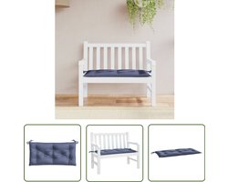 vidaXL Tuinkussen - Tuinbankkussent - Tuinbankkussen 110x50x7 cm oxford stof marineblauw - Lounge Kussen - Outdoor Kussen - Blauw Kussen