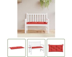 vidaXL Tuinkussen - Tuinbankkussent - Tuinbankkussen 110x50x7 cm oxford stof rood - Outdoor Kussen - Balkon Kussen - Lounge Kussen