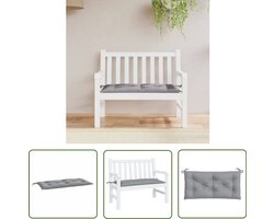 vidaXL Tuinkussen - Tuinbankkussent - Tuinbankkussen 110x50x7 cm stof grijs - Outdoor Kussen - Balkon Kussen - Lounge Kussen