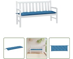 vidaXL Tuinkussen - Tuinbankkussent - Tuinbankkussen 150x50x7 cm stof gemêleerd blauw - Balkondecoratie - Outdoortextiel - Loungebekleding