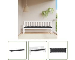 vidaXL Tuinkussen - Tuinbankkussent - Tuinbankkussen 200x50x7 cm stof zwart - Outdoor Kussen - Balkon Kussen - Lounge Kussen