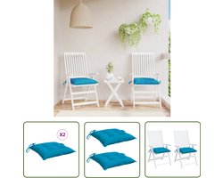 vidaXL Tuinkussens - Paletkussens - Palletkussens 2 st 50x50x7 cm oxford stof lichtblauw - Lounge Kussens - Buitenkussens - Cushins