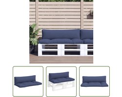 vidaXL Tuinkussens - Palletkussens - Palletkussens 2 st oxford stof marineblauw - Outdoor Kussens - Lounge Kussens - Zitkussens